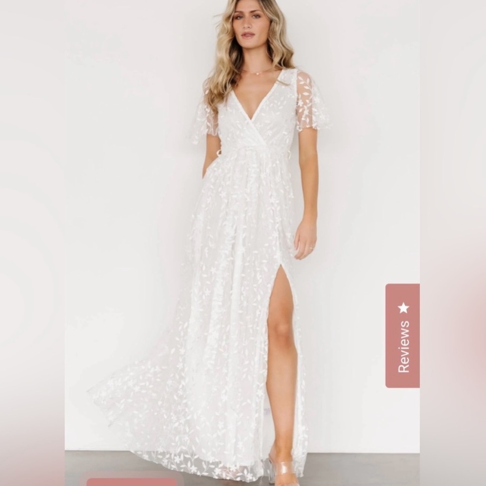 Baltic Born White Lace Maxi Dress